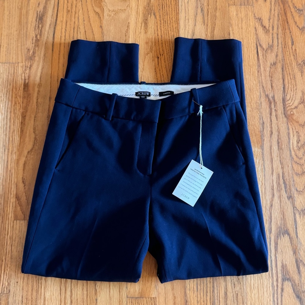 J.Crew Cameron Slim Cropped Pant in Four-Season Stretch in Navy